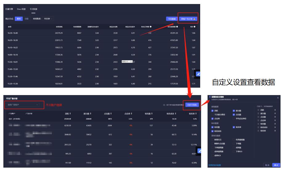 抖音直播关键指标数据（数据来源：飞瓜智投，数据已获客户授权并脱敏处理）