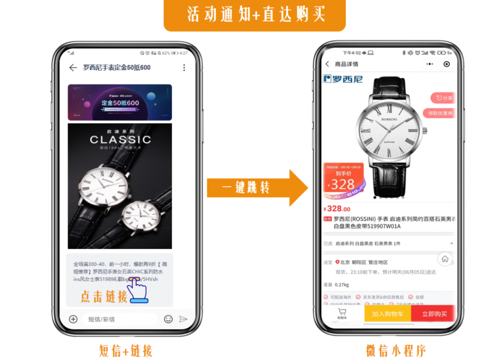 短信通知直达小程序